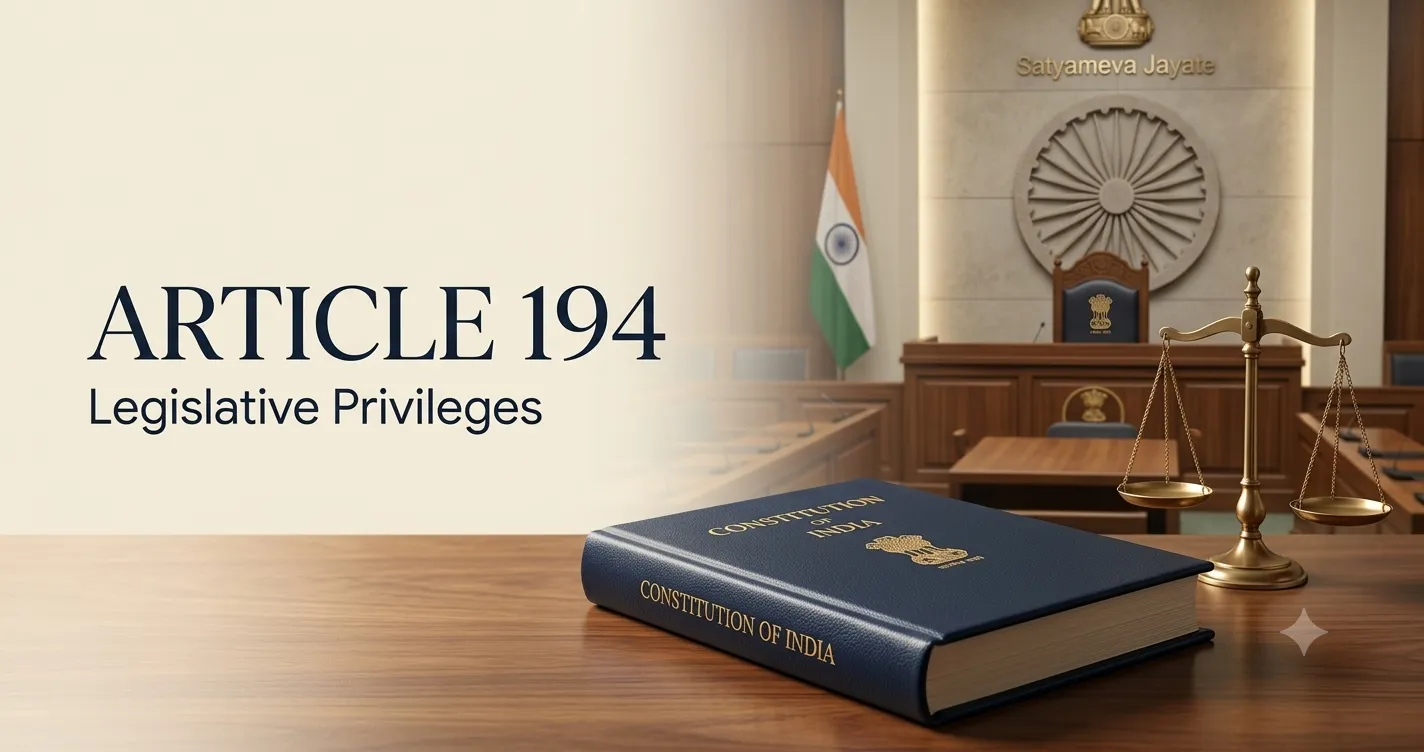 Article 194 - Powers, Privileges and Immunities of State Legislatures and their Members